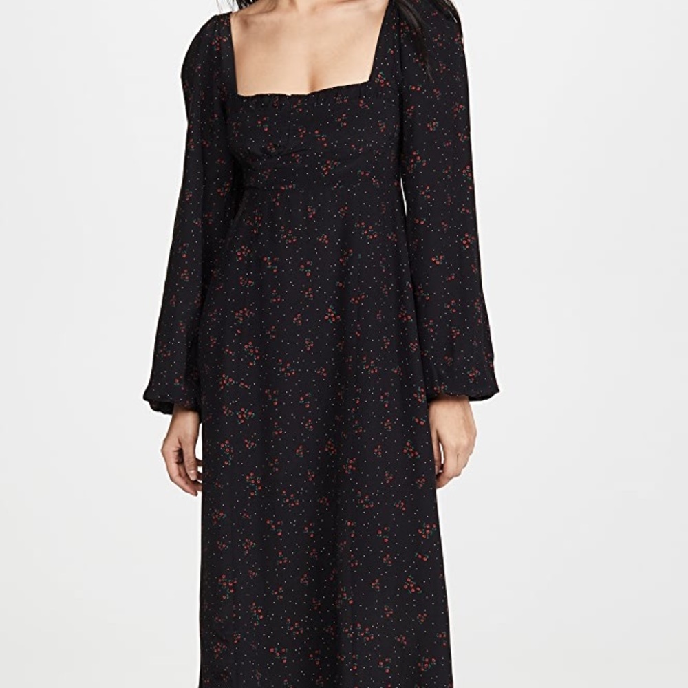 Free People Iris Midi Dress (Black Combo)